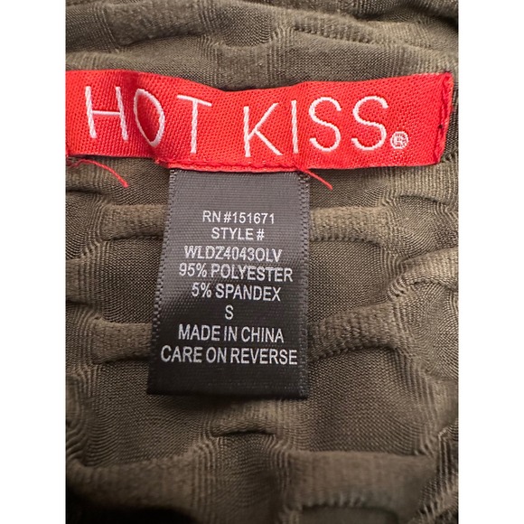 Hot Kiss Tik Tok Leggings Ruched Butt Lift High Waist Olive Green Texture Size S - Picture 5 of 7